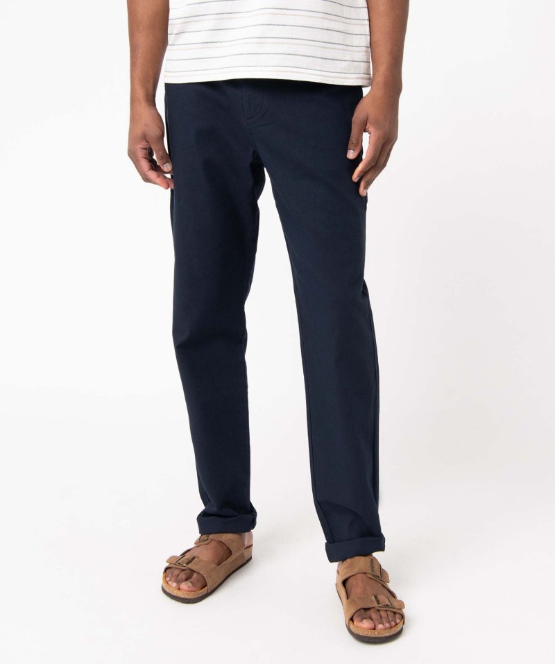 Pantalon homme coupe chino en lin mélangé